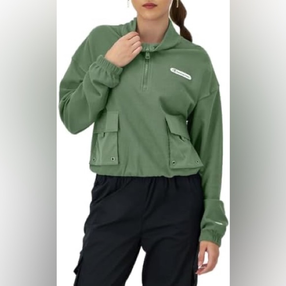 Champion Campus, Pique 1/4 Zip Pullover, Jacket With Pockets 
Size Medium